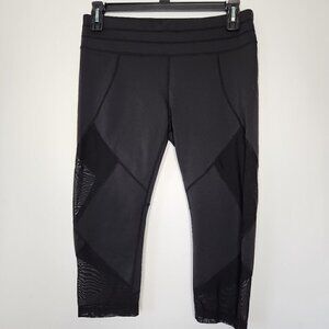 Athleta Black Mesh Cropped Leggings